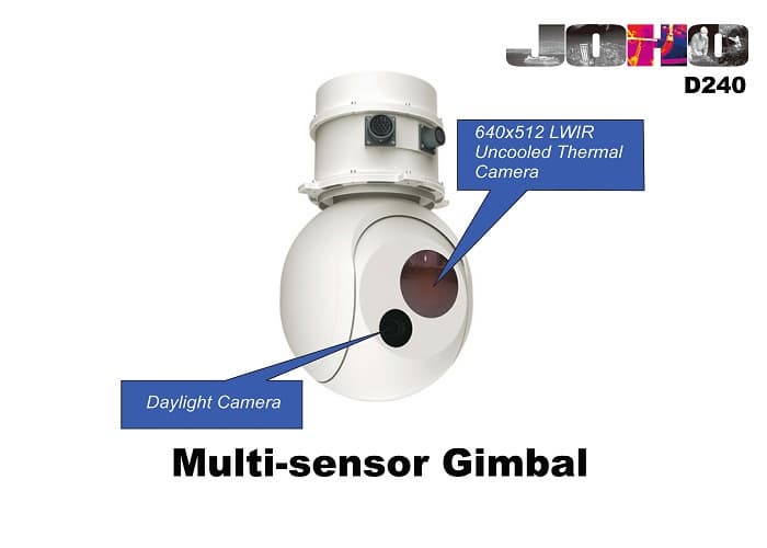 Lightweight Gyro Stabilised Eo IR Thermal Imaging Gimbal Camera